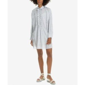 Max Studio London Ruffled Shirtdress, Black/White